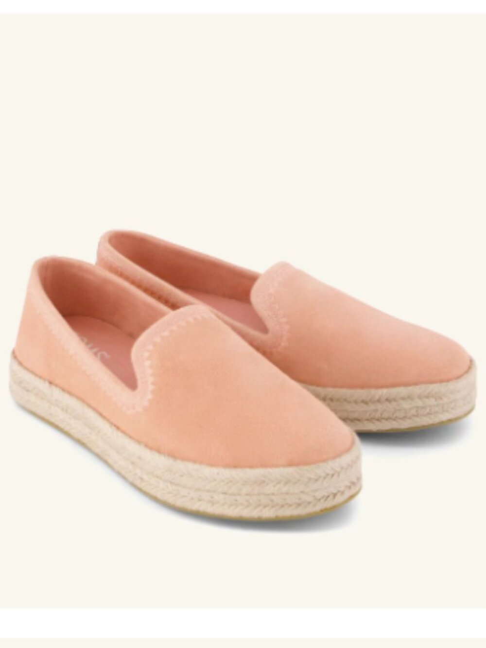 NEW Toms Carolina Embroidered Bloom Suede Espadrille Pink Shoe 11